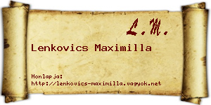 Lenkovics Maximilla névjegykártya